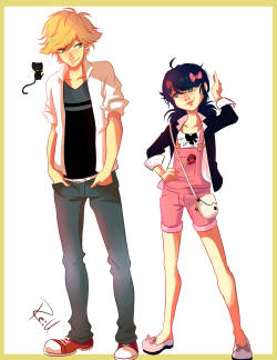 re-unknown:  I love the first concept of the outfits, I couldn’t see all the details in marinette’s outfit but guess it’s accurate the pink thing in her purse doesn’t count 