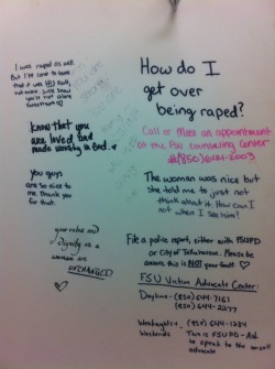 elytra:  thiscuntsays:  bitch-imamotherfuckingprincess:  I went to the bathroom in a building on my campus and saw this on the back of the stall door. While I’m deeply upset that a young woman went through such a horrible ordeal, I’m also very touched