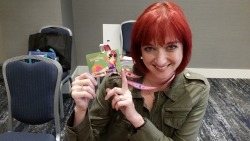 Babscon was great! I got to meet Lauren Faust and talk to her for a bit. Here’s a picture of her with the Guest of Honor Badge that I designed! It was amazing seeing those famous people wearing a piece of my art.I met so many cool people and had the