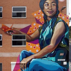 I’ve been doing my best to brighten up Adelaide for the past month. This portrait of  on  took 3 days to complete in the heart of the city. Thanks you #YHA and  for making this possible. Massive thanks to my lil brother  for the time he put in to help me finish on time. See you next month #radelaide it’s time for a new adventure in a far away land. ✌️
