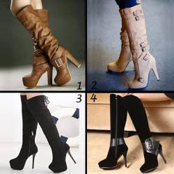 ideservenewshoesblog:  Shoespie Black Gaint Buckle Stiletto Heel Knee High Boots