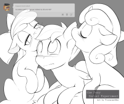 missaulann:  Nothing sexual going on here, just two ponies nibbling on another’s ears.  X3 Love it.