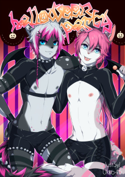 justsylfur:    “Halloween Party” is a small comic featuring Nichi and Yoru adventures at an interesting halloween night! ;D Yoru and Nichi are best friends. They decided to get sexy costumes and go hunting at the local club’s Halloween party.I’m