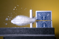 Chalk up another one (high speed photography; bullet through a playing card and stick of chalk)