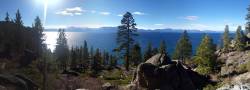 stunningpicture:  Happy MLK Weekend From Zephyr Cove, Lake Tahoe [4448 x 2336]  I went fishing on Lake Tahoe once, and caught a nice trout. Then I lost a bunch of money at the casino the next day. Should have gone gambling first and fishing second.