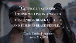 shelbyworks:  All shook up by Ms. Emeke’s words during this interview for the No Gloss Film Festival.  Its interesting to know that these issues are not isolated to people in the US.  Nice to know that the issues she raises here are global. Thanks