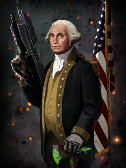 gamefreaksnz:   George Washington The Original Master Chief by *SharpWriter Available as a poster here Artist: deviantART | Etsy