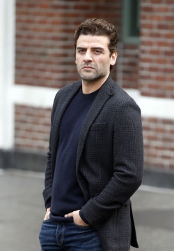 celebsofcolor:Oscar Isaac on the set of ‘Life Itself’ in NYC