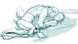 a-walking-accident:  under-base:  Here’s Thorki NSFW I drew for a friend sometime ago ;]*wink  Loki only half-regrets his coy come-ons as the tables are turned and his tome falls to the floor abandoned amidst the hurried slither of shed garments, and
