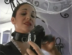 paraphiliaisfun:chattelprod:  So you’re allowed to cum today, if you can get off with your hands like this and the latex over your cunt then you can cum as many times as you like. &ldquo;T—t-thank you master…&rdquo;   Great gif and caption. Now