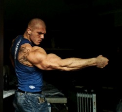 theruskies:  Strong Russian tough What a huge biceps! I Get A Kick Out Of Russian Guys