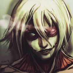 onibox:Just marathoned Attack on Titan …and I’m in love with the female titan ❤️