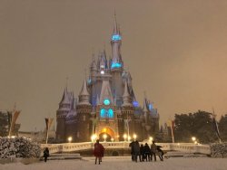 disney-universes:More pictures from the Tokyo Disneyland blizzard