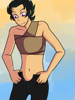xing2lee:  xing2lee:  Last night I have this dream of humanstuck, where Cronus was actually born as a female, but Dualscar wanted a son, so he raised Cronus like a boy. Cronus had to wear a chest binder when he/she reached puberty.               