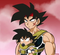 rcasedrawstuffs: Bardock Father of Goku   It was Bardock’s day to watch Kakarot, silly idea that came to me last night.I liked Dragon Ball Minus, I know other people don’t so that’s why I drew both versions of Bardock   