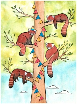 dlaurenti:  My Red Panda Party painting will be on display at Paradise Wildlife Park in the UK as part of a fundraiser for International Red Panda day at their Zoo! This brings a tear of joy to my eye that there is hope that art can make a difference