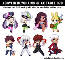 artistblack:  and here are the not-smt keychains I finished in time for AX!