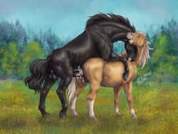 ponygfx:  horsecockaday:  Artist — rufciu.  “How the Legend Was Created” by Rufciu. 