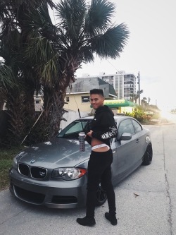 creamy19:  I’m going to start posting more, here’s me with an alcoholic drink, in front of my car, during a car show down in Daytona. Showing my thong off..