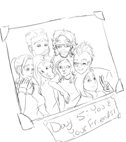 scarletstartart:  Welp, it’s a day late but I was busy almost all yesterday and I have a lot of catching up to do now so here’s the sketch for day 5! Hopefully I’ll get around to finishing it eventually. Those who are shown above are @vaubanprime,