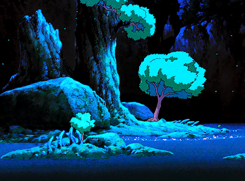 dailyanimatedgifs:The Forest Spirit gives life and takes life away. Life and death are his alone.  PRINCESS MONONOKE / もののけ姫 (1997) dir. Hayao Miyazaki  + nature scenery