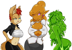Trials in Tainted Space NPC busts!Officer Penny, Flahne, and Celise