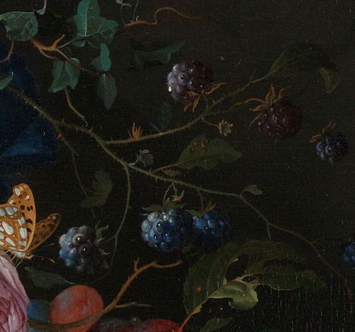 rubenista:Jan Davidsz. de Heem, Festoon of Fruit and Flowers (detail), 1660 - 1670. Oil on canvas, 74 × 60cm. Rijksmuseum, Amsterdam.