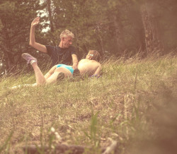 alexinspankingland:  Amoni took this picture by spying on us as we played in the fields. (2013)