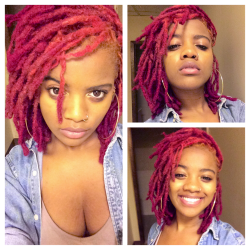dorothyguyton:  curlstoroots:  thepoetspace:  her locs  I can’t wait til my locs are longer, I’m gonna dye them red too  The color suits you 