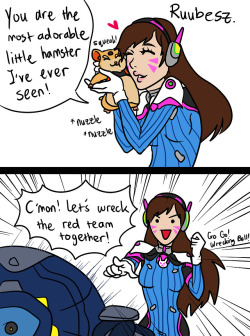 ruubesz-draws:  True story:My friend is a Dva main and she loves Hammond. When she saw Hammond get eliminated she screamed lol 