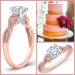 nataliekjewelry:  Pink adds a delicate touch to any wedding, diamonds add dazzle, why not have both!? See more in our Le Rosé Collection.  Rose gold&hellip;sigh