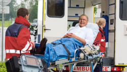 theonion: Babbling, Grinning Mitch McConnell Demands EMTs Loading Him On Stretcher Vote Yes On Healthcare Bill WASHINGTON—A crazed grin spreading across his face as his eyes darted wildly from one paramedic to another, sources said Tuesday that a babbling