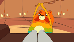bravestwarriors:  Impossibear goin’ nuts with his GAS POWERED STICK (it never runs out of gas) This GIF is taken from the latest episode of Bravest Warriors, “Gas Powered Stick” 