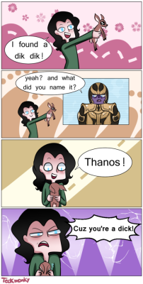 therealbucky05: keepmyselfamused-othersconfused:   teckmonky:   for @chaos-in-the-making (even when loki’s under control he’s sassy) also dik dik thanos exists! look it up!   Yep.    Always reblog because it’s true  