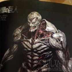 Concept artist and Shingeki no Kyojin Live Action Movie designer Kouji Tajima shares his original concept art of the Armored Titan, as featured in his latest artbook!Kouji Tajima has also worked on films such as The Hunger Games: Catching Fire and Ex