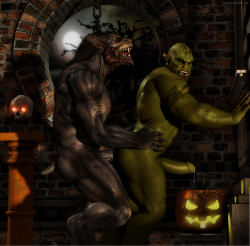 hotmonsterxxx:  Halloween and Orctober Live on Forever (Human Genital) - by blackhowler12