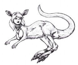 Bouncy - by DMA A&hellip; kangaroo. sphinx. &hellip;! Seeing this just caused the two hemispheres of my brain to start spinning in opposite directions it&rsquo;s that awesome and omfg she&rsquo;s wearing a garter too, ehehehe &lt;3