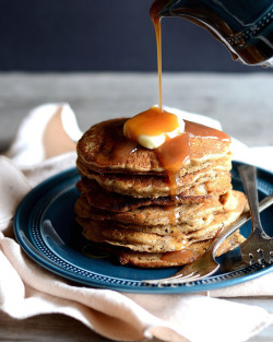 elorablue:  Dirty Chai Pancakes with Spiced Caramel Sauce: By Buttered Side Up 
