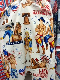 falsenostalgia-sundries:  We need a Minutemen version of this fabric. ;D Or even better, just a Fallout 4 version, because you know hancock needs to be on it too. 