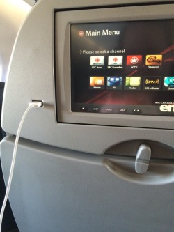 agreekdoctor:  Each seat on the flight from Toronto to Calgary had a USB charging port. Thanks, Obama Air Canada.