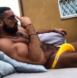 stratisxx:  Imagine coming home to that Arab bulge after a long day and expected to have to get on your knees.