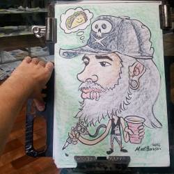 Thanks Jose.  #caricature #art #drawing #tacos #artstix #artistsoninstagram #artistsontumblr  (at Raven&rsquo;s Eye Ink)