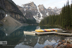 morethanphotography:  Moraine Lake Canoes - Banff National Park by ryno324