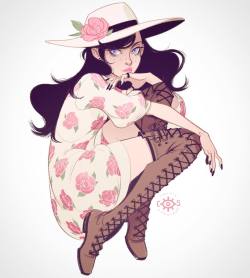 fryingtoilet:  Cham doodle finished 😘 I love this girl. Can’t wait for you guys to get to know her through #GrimoireNoir 💕 #art #girl #photoshop #characterdesign #fashion #roses 