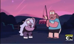 Amethyst was straight up boutta smash that ass before Steven walked in, no wonder she and Greg shocked