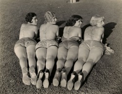 Mack Sennett Girls 1920s  Who was doing math on their backs and why?