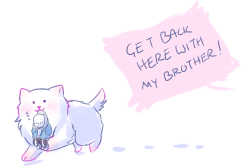 chaotichero:  theslowesthnery‘s smol Sans makes me so happy;v ; what a ruff situation 