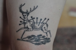1337tattoos:  Frida Kahlo’s “Wounded Deer” Done by Sean Arnold at Alchemy Tattoo in Silverlake, CA submitted by http://thechargingsky.tumblr.com