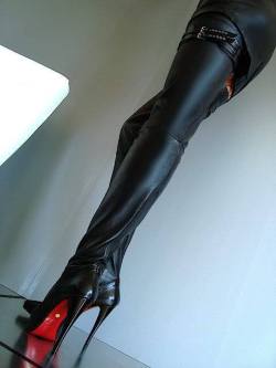 keptunderherheel:  kinkykris:  fuckyeahhoseandheels:  holy fuck yeah boots  I want them on my long shaved legs  I will so buy these for you Mistress 