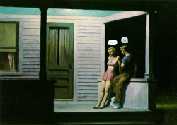 tierradentro:  Edward Hopper with social media icons, by Nastya Nudnik. (Social (media) Realism?) 